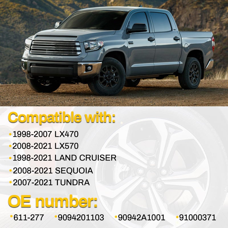 Mardarth Set of 20, 14x1.5mm OEM Style Factory 1.80 Inch 7/8 22mm Hex Mag Washer Lug Nuts Compatible with Sequoia Landcruiser Tundra Lexus LX - Image 4